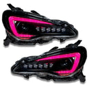 Subaru BRZ headlights with pink DRLs