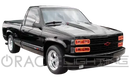 Three quarters view of a Chevrolet Tahoe with red LED halos installed.