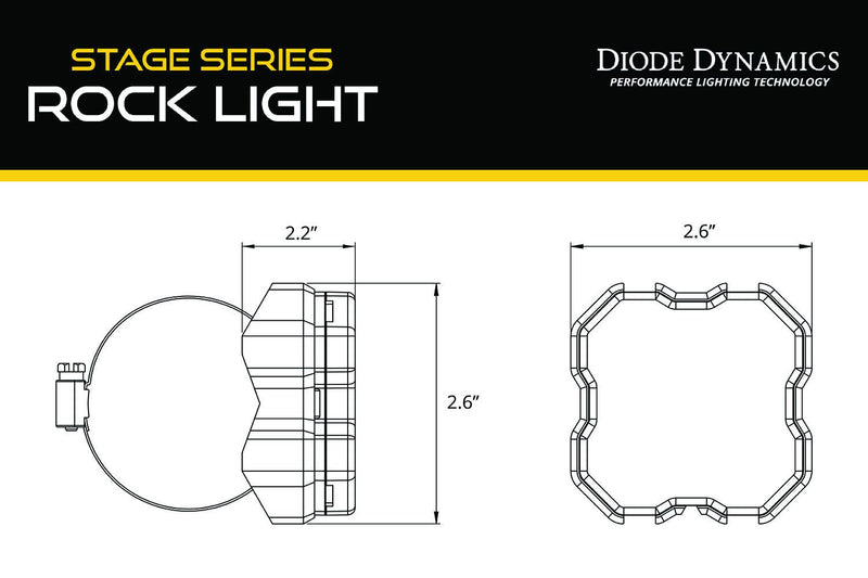 Diode Dynamics Stage Series Rock Light Roll Bar Mount (One)