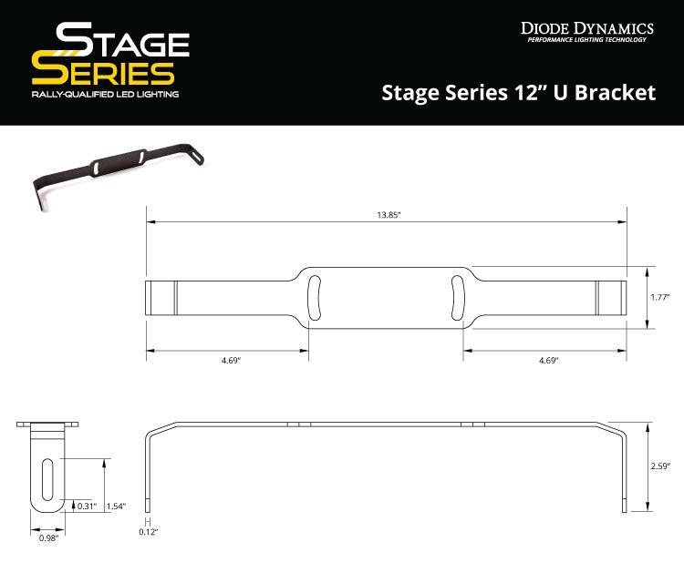 Diode Dynamics Stage Series 12" U Bracket