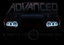 Front end of a Toyota Supra with white LED headlight halo rings.