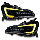 Subaru BRZ headlights with yellow DRLs