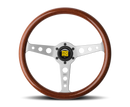 Momo Indy Steering Wheel 350 mm - Mahogany Wood/Brushed Spokes