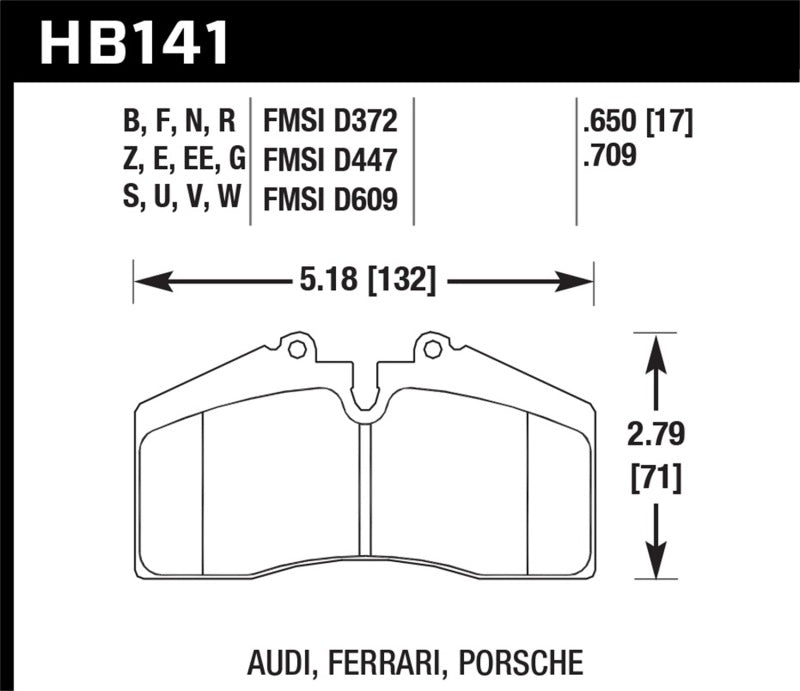 Hawk 1986-1991 Porsche 928 CS HPS 5.0 Front Brake Pads