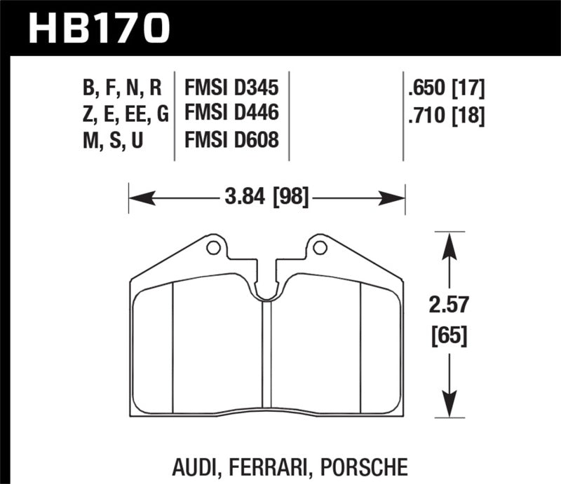 Hawk 89-94 Porsche 911 / 86-94 944 / 93 & 95 968 Front & Rear DTC-70 Race Brake Pads