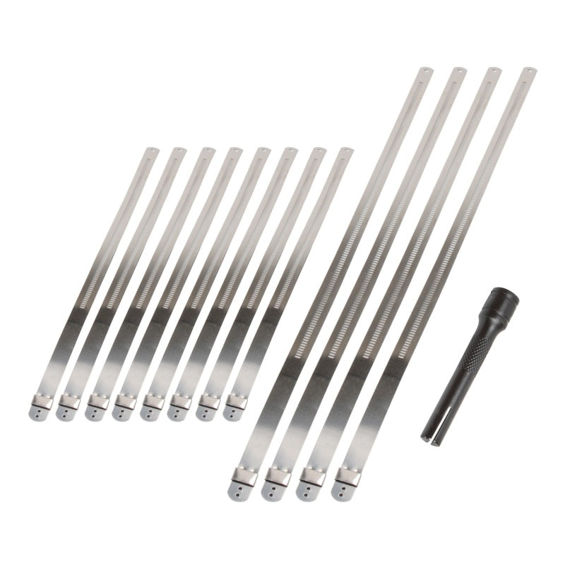 DEI Stainless Steel Positive Locking Tie & Tool Kit - 8in (8 Pack) & 14in (4 Pack)