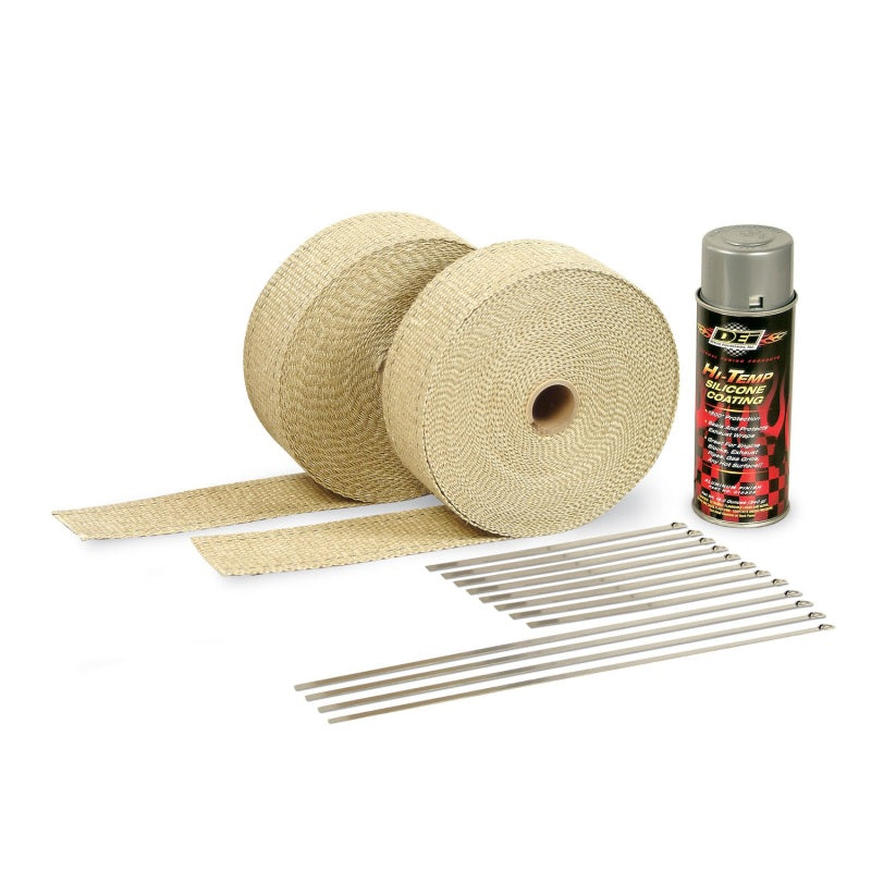 DEI Exhaust Wrap Kit - Tan Wrap & Aluminum HT Silicone Coating