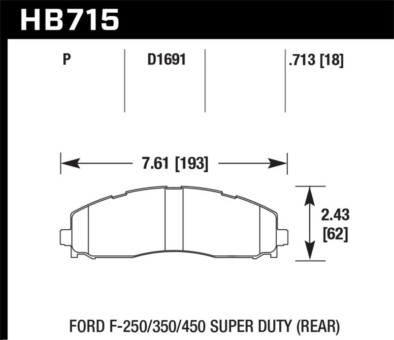 Hawk 2015 Ford F-250/350/450 Super Duty Rear Brake Pads
