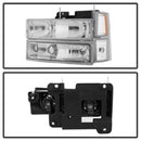 xTune Chevy Suburban 94-98 Headlights w/ Corner & Parking Lights 8pcs Chrome HD-JH-CCK88-AM-C-SET