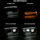 ANZO 2009-2018 Dodge Ram 1500 Led Projector Plank Style Switchback H.L Halo Chrome Amber (OE Style)
