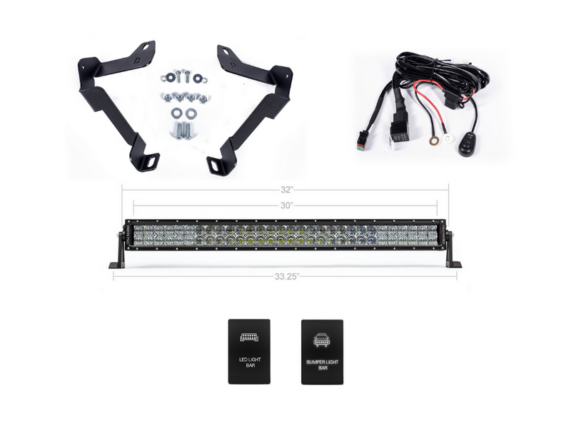 32" Lower Bumper Hidden LED Light Bar Brackets Kit | Toyota Tundra 2014-2021