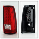 xTune Chevy Silverado 1500/2500/3500 99-02 LED Tail Lights Red Clear ALT-ON-CS99-LED-RC