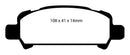 EBC 02-06 Subaru Baja 2.5 Yellowstuff Rear Brake Pads