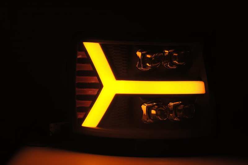 AlphaRex 07-13 Chevrolet Silverado NOVA-Series LED Projector Headlights Jet Black
