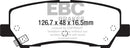 EBC 15+ Ford Mustang 2.3 Turbo Redstuff Rear Brake Pads