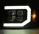 AlphaRex 07-13 GMC Sierra NOVA-Series LED Projector Headlights Black