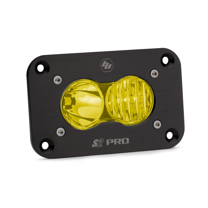 Baja Designs S2 Pro Black Flush Mount LED Auxiliary Light Pod- Amber - Driving/Combo