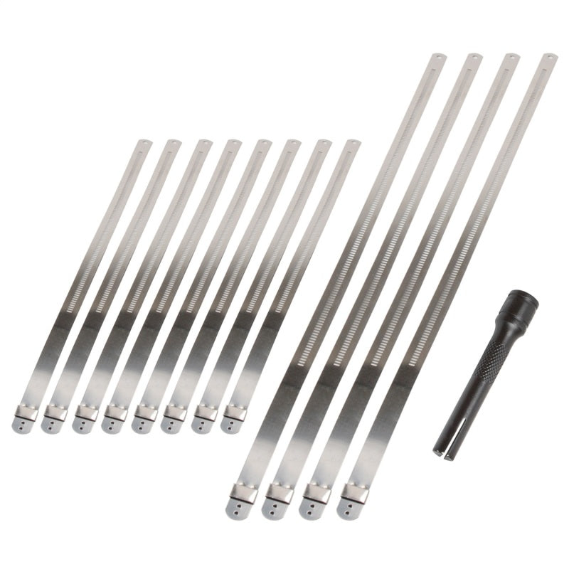 DEI Stainless Steel Positive Locking Tie & Tool Kit - 8in (8 Pack) & 14in (4 Pack)