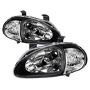 xTune Honda Del Sol 93-97 1Pc Crystal Headlights Black HD-ON-HDEL93-1P-BK