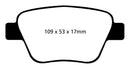 EBC 10-13 Audi A3 2.0 Turbo (Bosch rear caliper) Redstuff Rear Brake Pads
