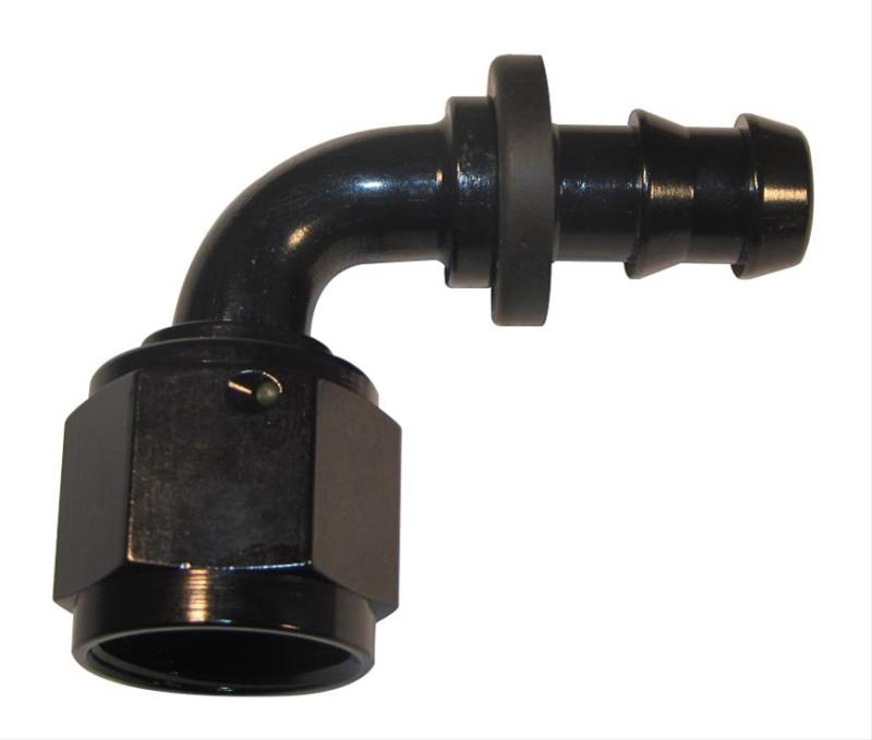 Fragola -10AN Nut x -8AN 90 Degree Push-Lite Hose End For Fuel Cell Conversion - Black