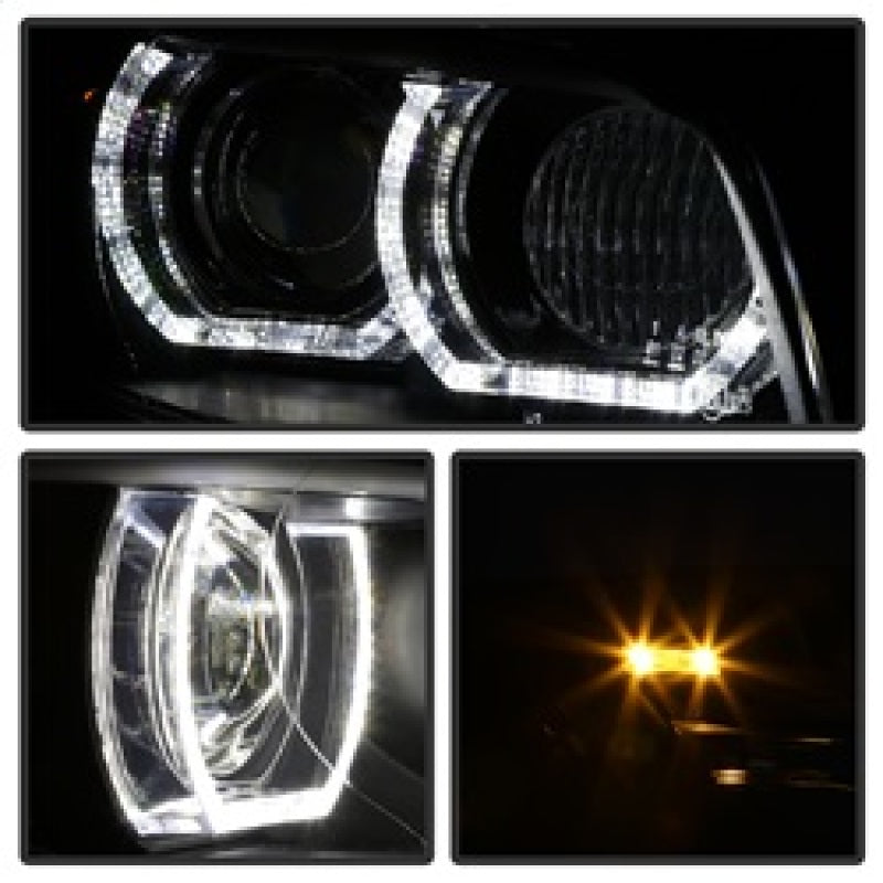 Spyder 08-10 BMW F92 3 Series Projector Headlights - LED DRL - Black (PRO-YD-BMWE9208-DRL-BK)