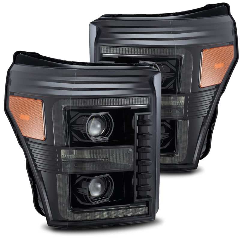 AlphaRex 11-16 Ford Super Duty LUXX-Series LED Projector Headlights Alpha-Black