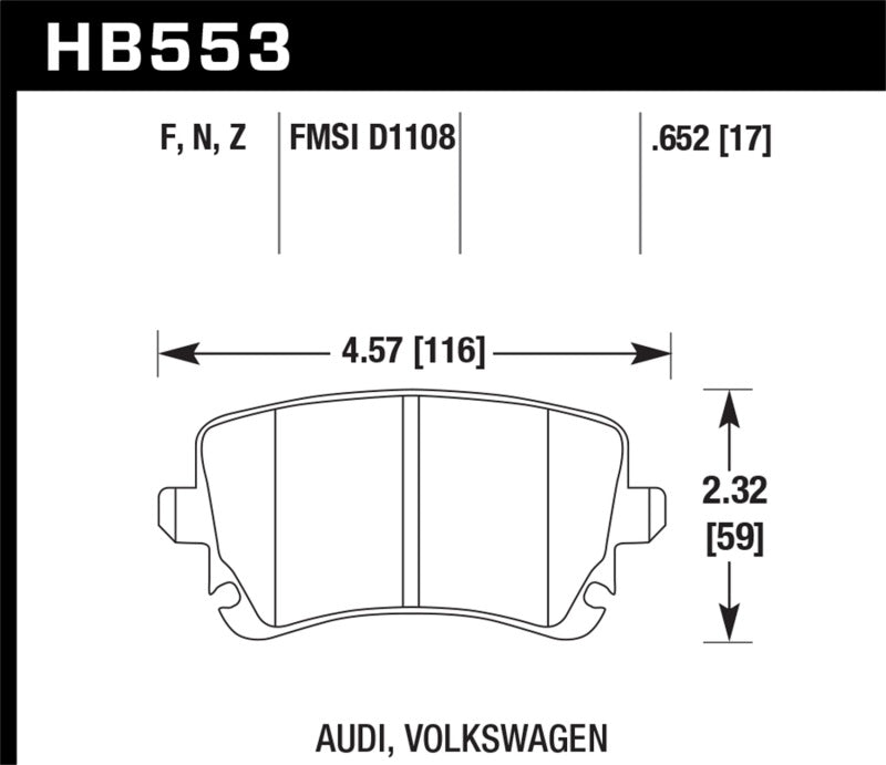 Hawk 07-11 Audi S6 HPS 5.0 Rear Brake Pads