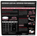 K&N 14in Red Custom Air Cleaner Assembly - 5.125in ID x 14in OD x 2.75in H x 1.25in Drop Base