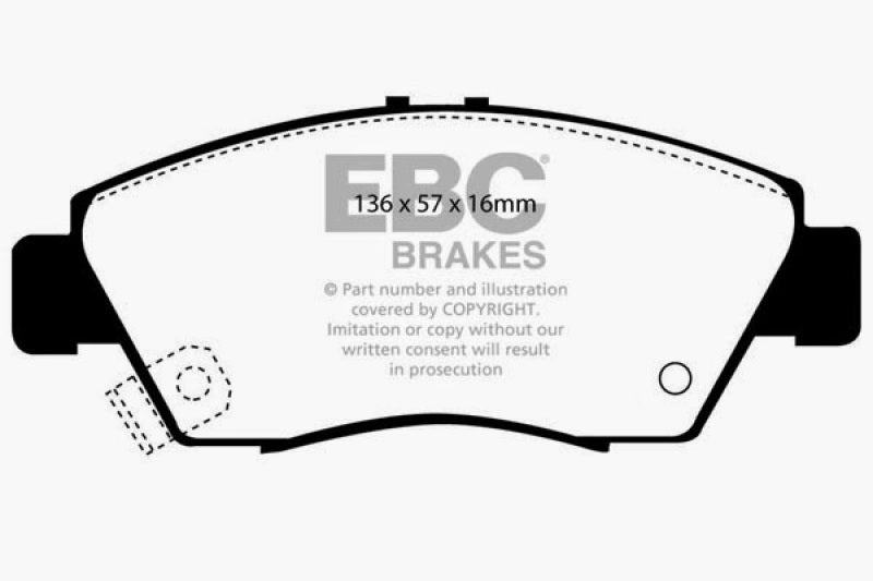 EBC 12 Acura ILX 1.5 Hybrid Ultimax2 Front Brake Pads