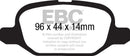 EBC 11+ Fiat 500 1.4 (ATE Calipers) Redstuff Rear Brake Pads