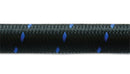Vibrant -10 AN Two-Tone Black/Blue Nylon Braided Flex Hose (20 foot roll)