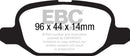 EBC 11+ Fiat 500 1.4 (ATE Calipers) Redstuff Rear Brake Pads