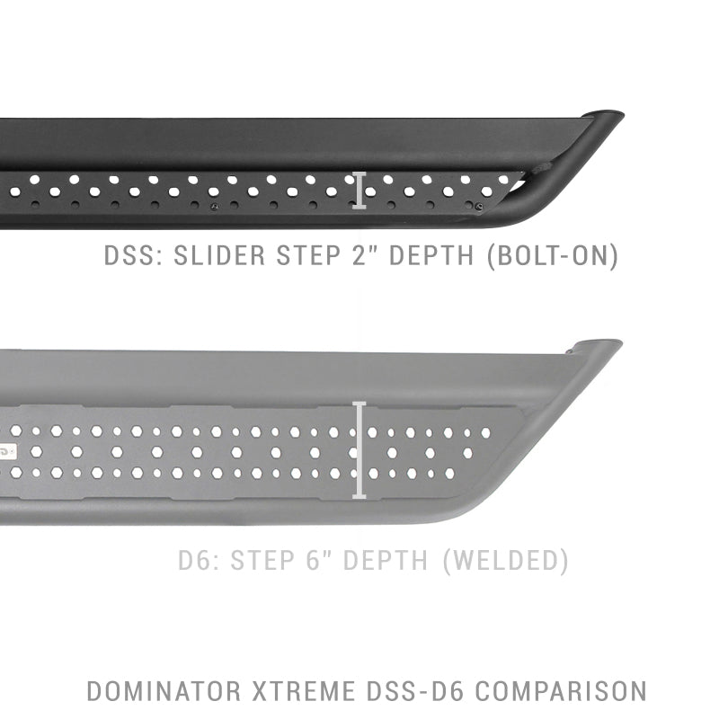 Go Rhino Dominator Extreme DSS Sliders - Tex Blk - 73in