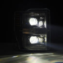 AlphaRex 08-10 Ford Super Duty/Excursion LUXX-Series LED Projector Headlights Black