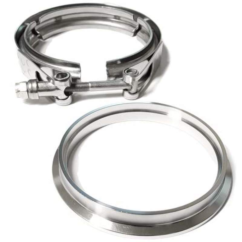 ATP 4in SS Downpipe Flange & Clamp for Borg Warner T4 housing on S400 Series S/SX/SX-E/S400/S400SXE