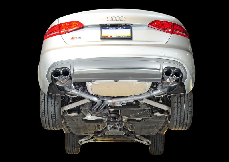 AWE Tuning Audi B8 / B8.5 S4 3.0T Touring Edition Exhaust - Chrome Silver Tips (90mm)