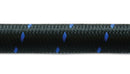 Vibrant -10 AN Two-Tone Black/Blue Nylon Braided Flex Hose (5 foot roll)
