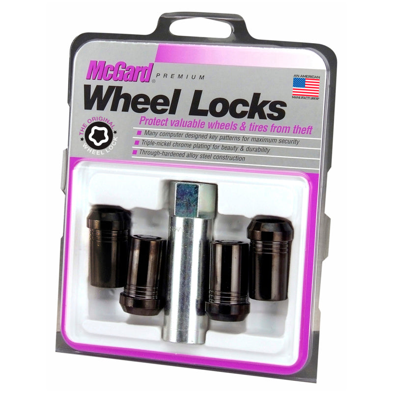 McGard Wheel Lock Nut Set - 4pk. (Tuner / Cone Seat) M14X1.5 / 22mm Hex / 1.648in. Length - Black