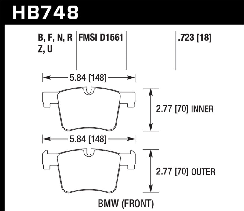 Hawk 13-14 BMW 328i/328i xDrive / 2014 428i/428i xDrive HPS Front Brake Pads