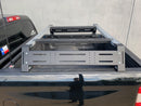 Close-up drivers side view of Overland bed rack - Cali Raised LED