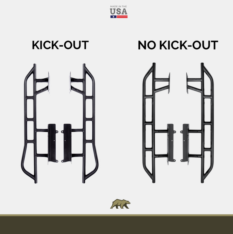 Difference between kick out and no kick out rock sliders