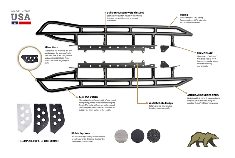 Step Edition Bolt-On Rock Sliders | Toyota Tundra 2014-2021