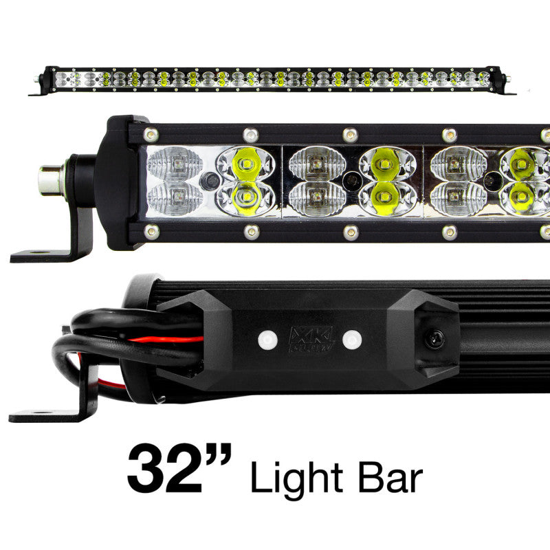 XK Glow RGBW Light Bar High Power Offroad Work/Hunting Light w/ Bluetooth Controller 32In