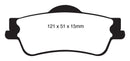 EBC 11+ Chevrolet Caprice 3.6 Redstuff Rear Brake Pads