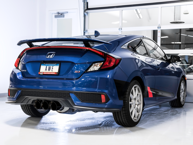 AWE Tuning 2016+ Honda Civic Si Touring Edition Exhaust w/Front Pipe & Triple Diamond Black Tips