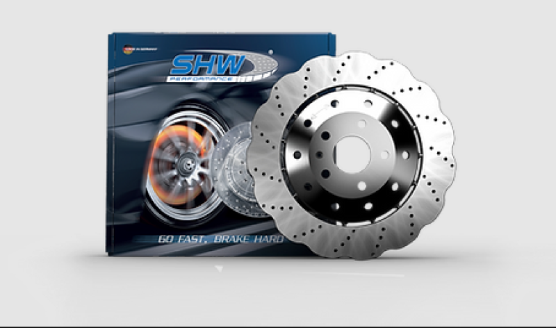 SHW 13-15 Audi RS5 4.2L Rear Drilled-Dimpled Lightweight Wavy Brake Rotor (8T0615601A)