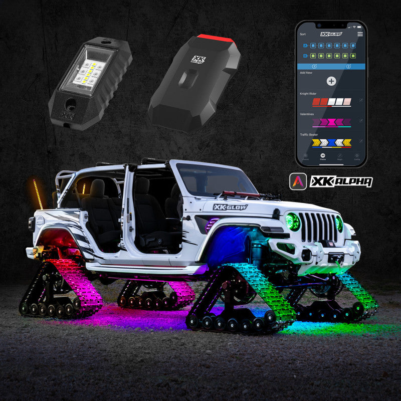 XK Glow RGBW Addressable LED Rock Light Kits Advanced XKalpha App Controlled
