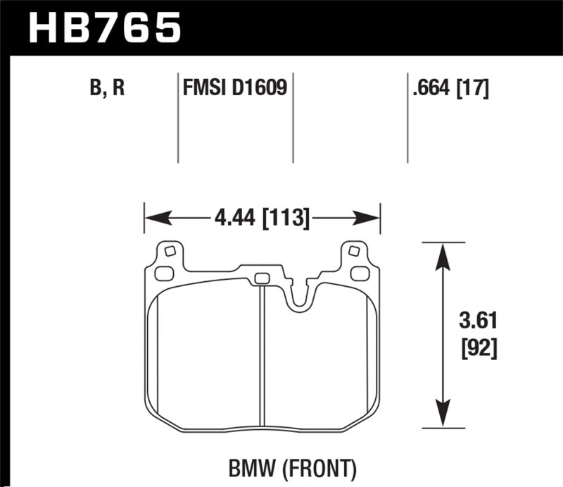 Hawk 2017 BMW 440i/M2-4 Black HP Plus Front Brake Pads