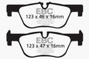 EBC 14+ BMW 228 Coupe 2.0 Turbo ATE calipers Redstuff Rear Brake Pads